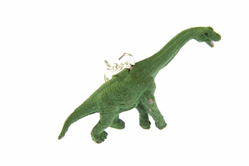 Miniblings Dinosaurier Brachiosaurus Charm Dino Gummi Pflanzenfresser grün - Handmade Modeschmuck I Kettenanhänger versilbert - Bettelanhänger Bettelarmband - Anhänger für Armband