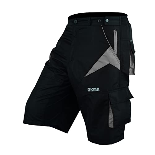 Short de VTT avec doublure rembourrée amovible, noir/gris, XL Cover
