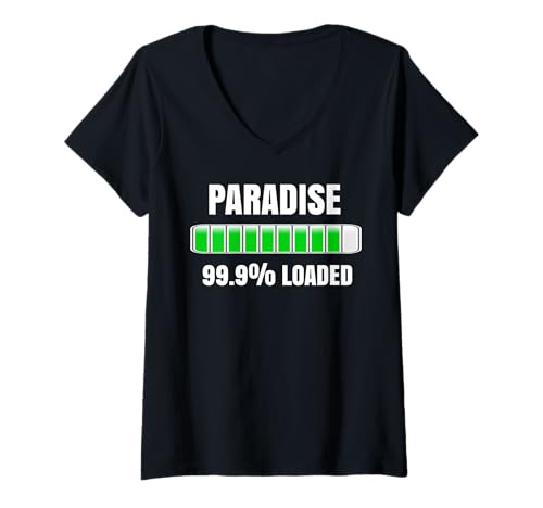 Womens JW Org Jehovah's Witnesses Gift Paradise Loading V-Neck T-Shirt