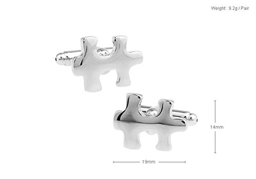 Mancuernillas de Hombre KnBoB Puzzle Plateadas miniatura 5