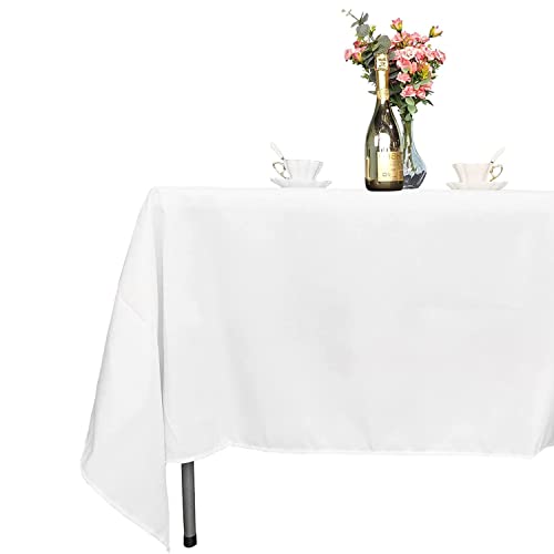 Nappe rectangulaire blanche 152,4 x 259,1 cm lot de 5 pièces en tissu pour réception