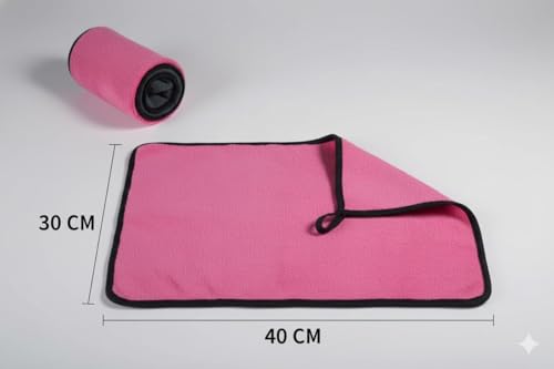 Image of Towel for Car Cleaning 400 GSM (Pack of 1 /Pink)- Micro Fiber Cleaning Towel, Cloth for Dusting Washing & Mirror Glass Cleaning, Microfibre Cloth for Drying & for Car Detailing