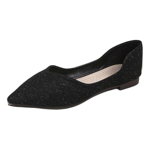 Women's Pointed Toe Ballet Flats Comfortable Walking Ballerina Shoes Dressy Casual Slip On Flats for Women