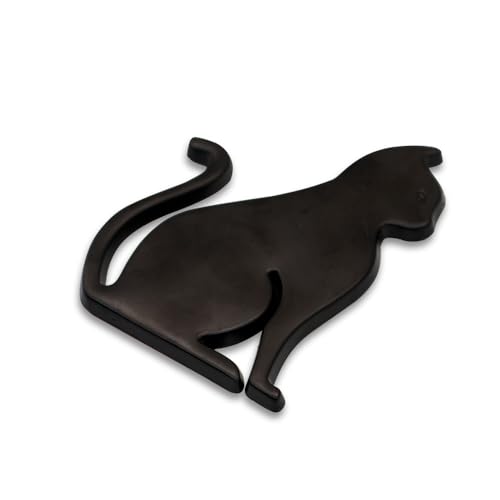Image of Juren 3D Metal Car Sticker Metal Cat Adhesive Car Badge Emblem Sticker for Universal Cars Moto Bike Car Decoration (Black) (JU-CAT-Sticker)