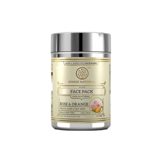 Khadi Natural Ayurvedic Rose & Orange Face Pack | Face Pack for Glowing Skin | Natural Face Pack for Exfoliating Skin | Free from Harsh Chemicals | Suitable for All Skin Types | 50gm