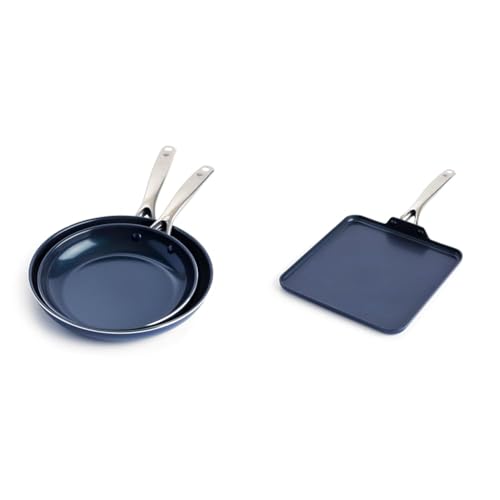 Best Blue Diamond 9.5 And 11 Non Stick Frypan Set 9 Blue Diamond Cookware Diamond Infused Ceramic Nonstick 9.5