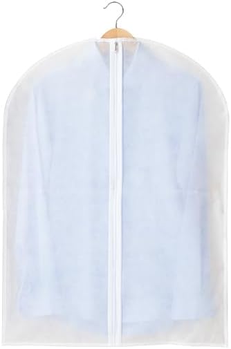 2-Pack Breathable Garment Bags for Hanging Clothes, Dust-Proof Suit Covers, Lightweight Garment Protectors, Foldable Closet Storage with Metal Grommet for Travel (32")