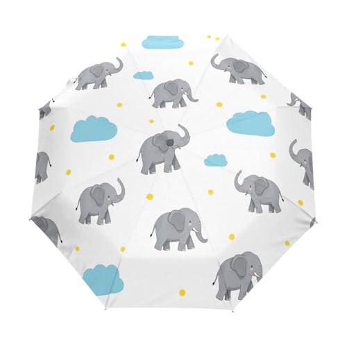 Parapluie compact éléphant gris pour sac à main accessoire de pluie