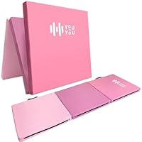 You vs You Yoga Mat | Thick Folding Yoga Exercise Pilates Gymnastic Mat | Non-Slip | Stretching and Core Exercise | Sweat Proof and Easy to Clean | Fold for Easy Store and Carrying (Pink (Set))