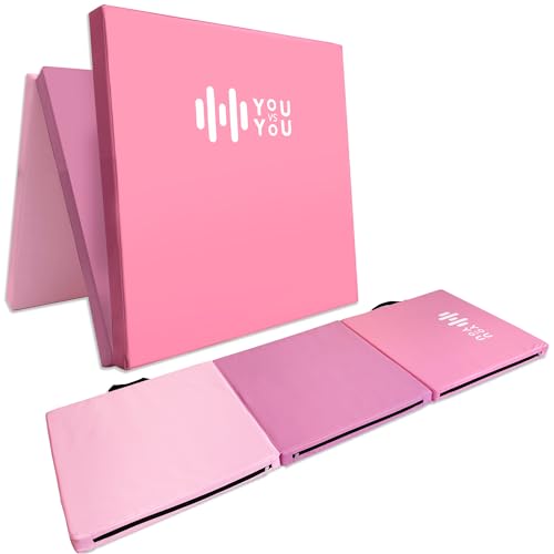 You vs You Yoga Mat - Thick Folding, Non-Slip, Pink