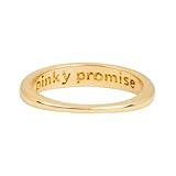 Solid Yellow Gold Pinky Promise Ring Unique Stacking Charming Ring Unique Gift For Couple Elegant Design Anniversary Jewelry Promise Gift For All Family
