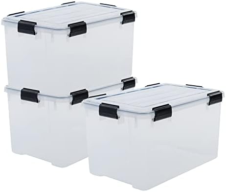 Iris Ohyama 3 Cajas herméticas de plástico con tapa y cierres a p...