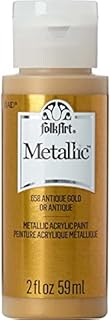 FolkArt K658 Paint Acrylic Metallic, 2 Fl Oz (Pack of 1), Antique Gold