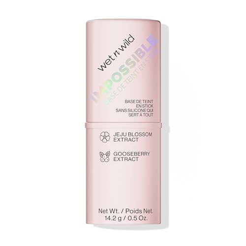 Wet n Wild Impossible Primer Stick, Primer con Acabado Mate, Formula con Extracto de Grosella y Flor de Jeju, Hidratante y Nutritivo, Minimiza la Apariencia de los Poros, Prebase Facial Sin Silicona