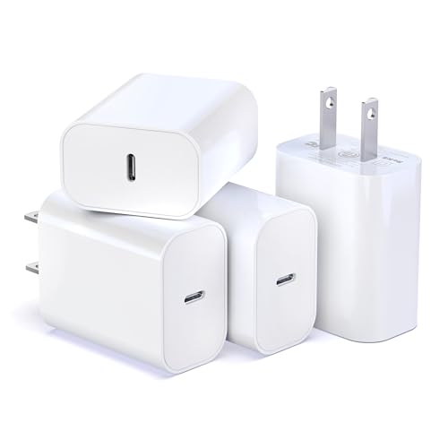 USB C Block, for iPhone Charger Block, 20W Power Wall Type C Adapter, Fast Type C Charging Plug for iPhone 16, 16 Plus,15, 15 Pro Max,14,13,12,11, X, XR, XS Max (4Pack)