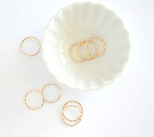 Hammered Gold Ring, Gold Stacking Rings, Minimalist Rings, Skinny Rings For Women (4, Gold Fill) #TOP3