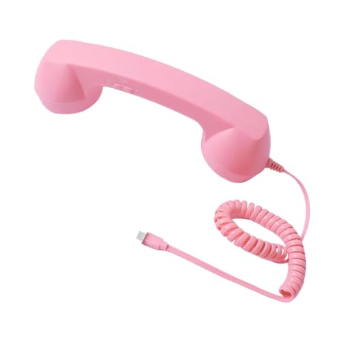Image of Retro Phone Handset Phone Receiver for Mobile Meetings All Smartphones Black | Corded Telephones | Zoomela (Pink)
