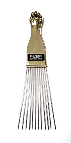 Peine pick largo con mango dorado miniatura 2