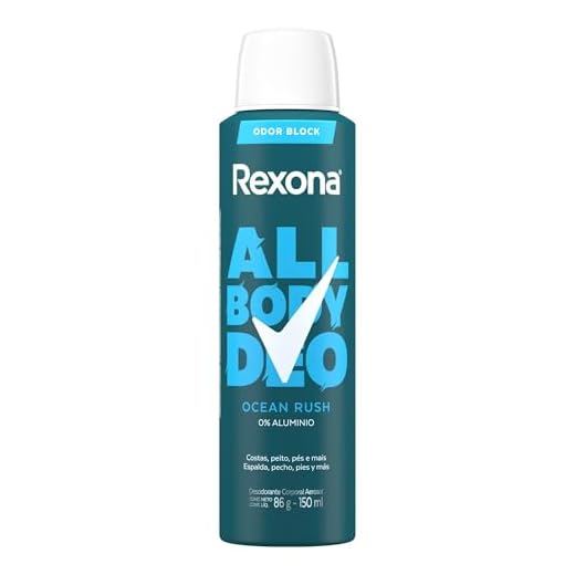 Rexona All Body, Desodorante Corporal Aerossol, Para o Corpo Todo, Ocean Rush 150ml