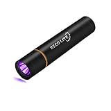 ESCOLITE 385nm Mini UV Black Light Flashlight, Handheld Ultraviolet Flashlight Pocket Pet Urine Detector for Dog Urine, Pet Stains and Bed Bug Including Battery and Stickable Stand
