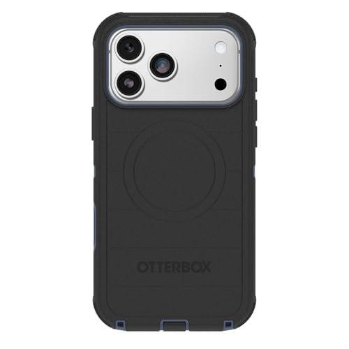 Image of OtterBox iPhone 17 Pro Max (Only) - Defender Series Case - Black Shadow (Black & Blue) - Snaps on MagSafe - Tough - Rugged & Durable