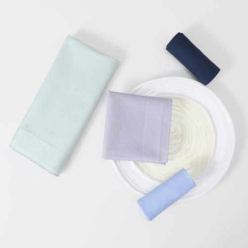 Image of HOULIFE Men's Cotton Handkerchiefs, Solid Color 60S Soft Cotton Hankies for Men Women 6 /12PCS 15.7 inchx15.7 inch (Multicolor, 9 PCS)