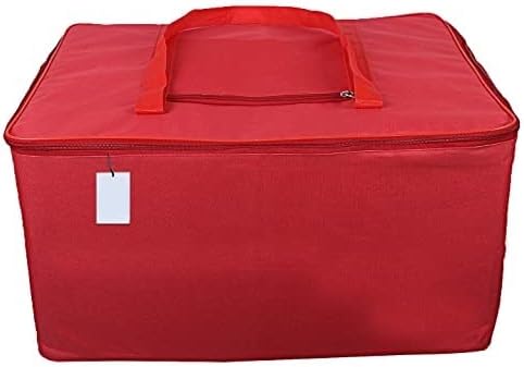 Rexine Jumbo Underbed Moisture Proof Storage Bag with Zipper Closure and Handle Red Pack of 3