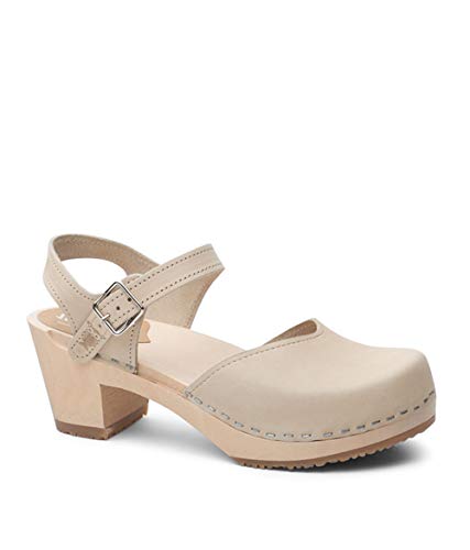 Image of Sandgrens Handmade Swedish Wood Clogs for Women, High Heel Sandal | Victoria