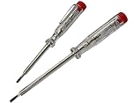 H+H Tools 45200 45500 VDE - Tester standard 45200/45500, tester di tensione/fase fino a 250 V, 2 pezzi, testato GS 0680, prodotto in Germania, trasparente/rosso, 140 mm/190 mm