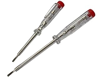 H+H Werkzeug 45200 45500 Testeur de tension VDE 45200/45500 2 pièces pour testeur de tension jusqu'à 250 V Certifié GS 0680 Fabriqué en Allemagne Transparent/rouge 140 mm / 190 mm