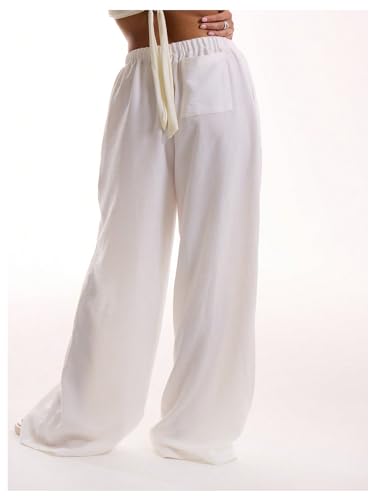 SHENHE Women's Beach Cover Up Pants Wide Leg Loose Swim Bathing Suit Coverups Palazzo Pants2