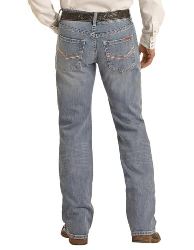 Rock & Roll Denim Men's V46 V Emb Pistol Stackable Jeans3