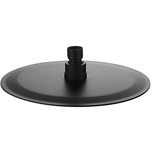 Shile Bathroom 8-Inch Round Shower Head Fixed Mount Rainfall Style Solid Stainless Steel Oil Rubber Black Color #TOP1