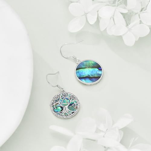 YFN Tree of Life Earrings Sterling Silver Tree Life Eardrop with Abalone Shell Dangle Drop Earrings Jewelry Gifts for Women3