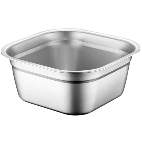 LIFKOME Stainless Steel Wash Basin Multi-Functional Dish Tub Portable Hand Washing Station Meal Prep Bowl for Vegetables Fruit Salad
