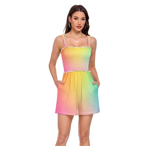 Barboteuse d'été colorée à col carré pour vos looks de plage décontractés