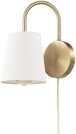 Globe Electric 65000053 1-Light Hardwire or Plug-in Wall Sconce, ...