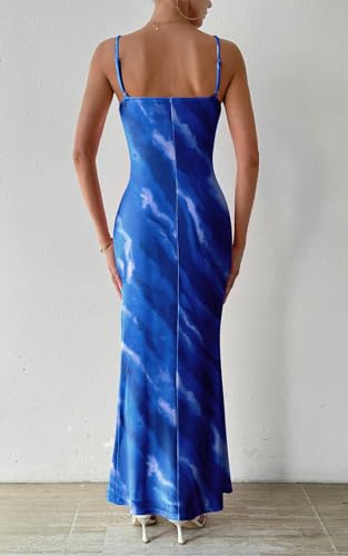 Image of PRETTYGARDEN Women's 2026 Summer Floral Spaghetti Strap Maxi Dress Stretch Sexy Bodycon Dress Backless Slip Long Dresses