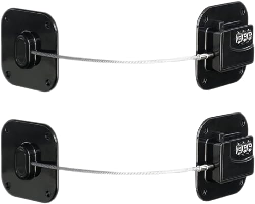 Child Safety Cabinet Locks, Fridge Lock with Combination, Closet Locks,Cabinet Lock(Black 2Pcs) by FKTUV - Used condition - US$15.01