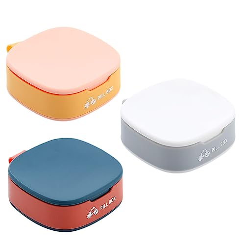 KOMBIUDA 3個携帯用 箱 旅行用医 品保管容器 収納ケース 軽量 スリムデザイン 密閉構造でこぼれにくい ビタミン剤や の整理に