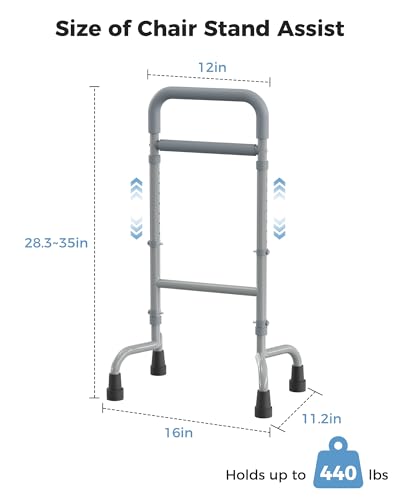 Stand Assist Aid for Elderly, Walking Support Mobility Aid, Height Adjustable Standing Aid for Balance, Portable Assistive Device for Elderly Mobility, Gray - Image 4