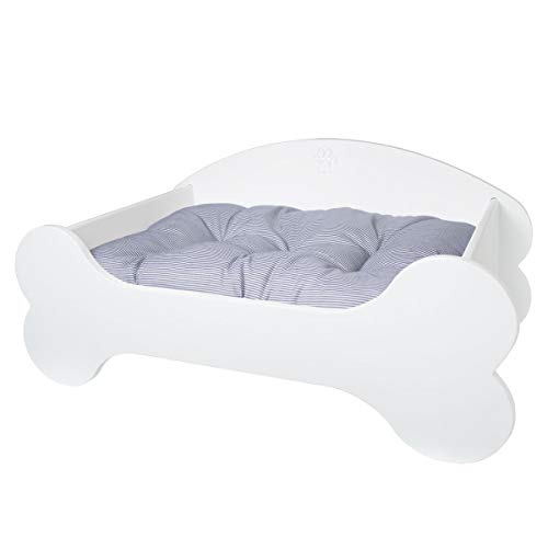 Hundebett aus Holz Knochen Cover