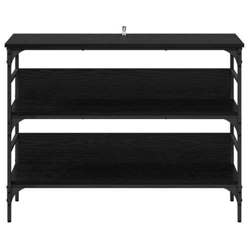 Mesa consola de roble negro estable para suelos desnivelados en salones modernos 6
