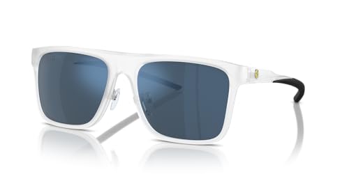 Scuderia Ferrari FZ6006F Low Bridge Fit Sunglasses, Grey Transparent/Mirrored Blue, 58 mm2