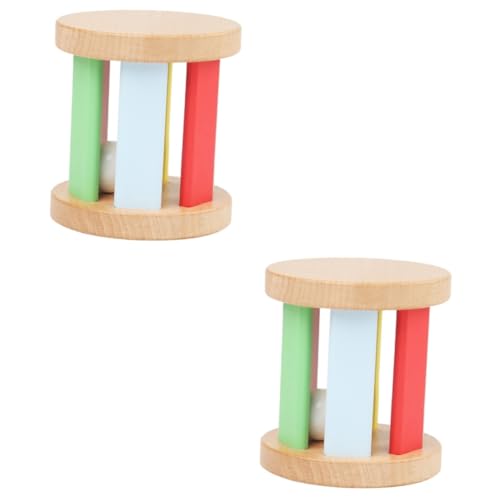 BESPORTBLE Wooden Rattle Sensory Shaker for Newborns and Early Education Plaything to Enhance Grasping Skills and Color Recognition Montessori Instrument