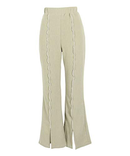 センターメロウカット フレア パンツ  レディース ワンサイズ オリーブ