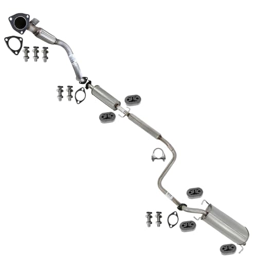 Exhaust Front Pipe Resonator and Muffler System Kit Compatible with Chevy Aveo 2004-2008 1.6L | Stainless Steel | Northeastern Exhaust | Includes Gaskets, Clamp, Hangers and Bolt Kit | Direct-Fit