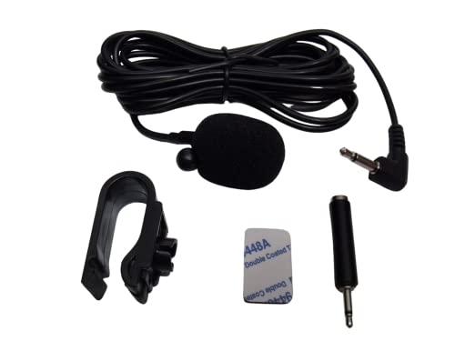 FingerLakes Car Microphone Mic Universal Fit for 2.5mm and 3.5mm Bluetooth Enabled Receivers Stereo Player Head Unit Radio GPS Navagation with Included Adapter, Black (FL71)