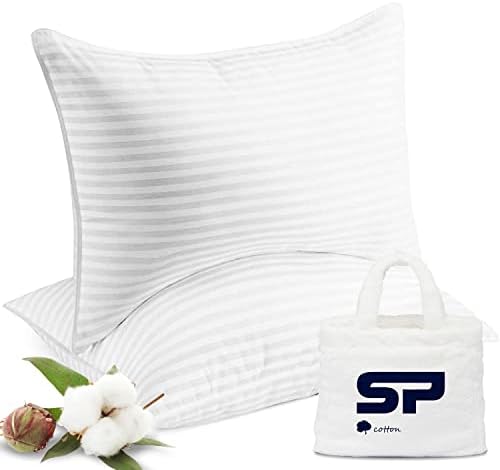 Toddler Travel 12x16 Pillowcase Set of 2 PC Pillow Cover 100% Egyptian Cotton Decorative Pillowcase 500 Thread Count Baby Pillowcase with Zipper Closure (White Striped, Toddler 12x16 inch Pillowcase)