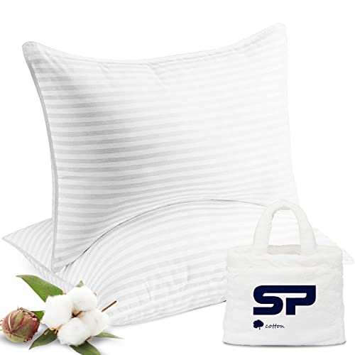 Image of Toddler Travel Pillow case Set of 2, Small Pillow cas eCover 100% Egyptian Cotton Decorative Mini Pillow case 500 TC Baby Pillow case with Zipper Closure Toddler Pillow case 14x20 inch, White Striped